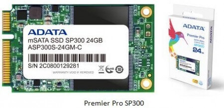 ADATA показала твердотельные накопители XPG SX300 и Premier Pro SP300 форм-фактора mSATA. Фото.