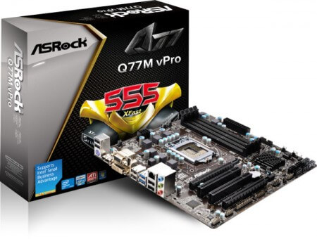 ASRock показала материнскую плату Q77M vPro. Фото.