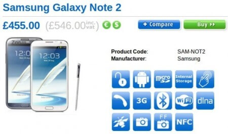 Samsung Galaxy Note II доступен для предварительных заказов в Великобритании. Фото.
