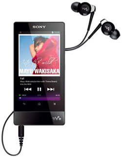 Плеер Sony Walkman F800 с операционной системой Android 4.0. Фото.