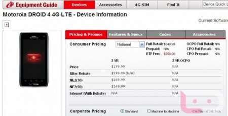 10 февраля Verizon начнет продажи Motorola Droid 4. Фото.
