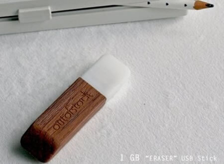 USB-накопитель в виде ластика от Outofstock. Фото.