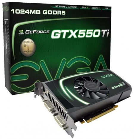 EVGA приготовила две мощные карты на базе GeForce GTX 550 Ti. Фото.