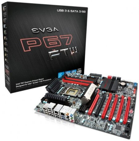 Пополнение в семействе системных плат EVGA на базе Intel P67. Фото.