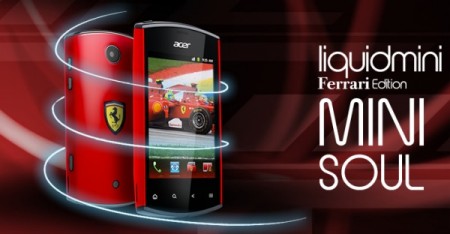 В Берлине Acer представила «гоночный» смартфон liquidimini Ferrari Edition. Фото.