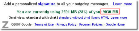 На Gmail теперь 9Гб+. Фото.