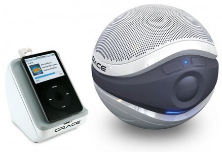 Aqua Sounder — стильный беспроволдной динамик от Grace Audio. Фото.