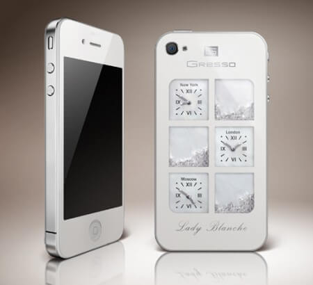 iPhone 4 Lady Blanche – бриллиантовый смартфон для настоящих леди. Фото.