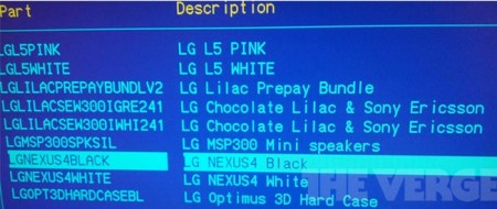 В Сети засветилось имя LG Nexus 4. Фото.