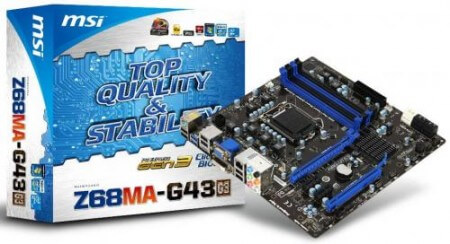 MSI представила материнскую плату Z68MA-G43 (G3) с поддержкой PCI-Express 3.0. Фото.