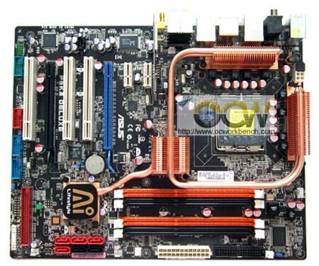 Роскошная ASUS P5K3. Фото.