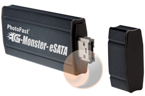 PhotoFast G-Monster-eSATA — флеш-накопитель с eSATA и USB интерфейсом. Фото.