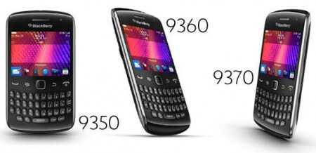 RIM анонсировала смартфоны BlackBerry Curve 9350, 9360 и 9370. Фото.