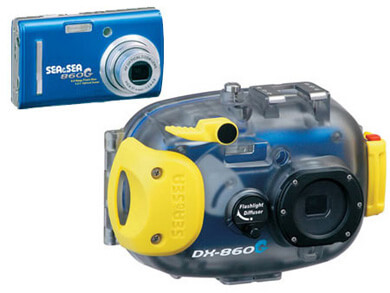 Цифровая фотокамера SeaSea DX-860G с кейсом для подводной съемки. Фото.