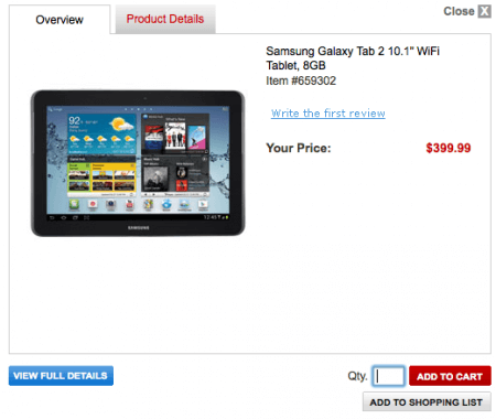 Samsung Galaxy Tab 2 10.1 обойдется в 399.99 долларов. Фото.