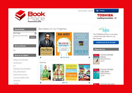 Toshiba открывает магазин электронных книг. Фото.