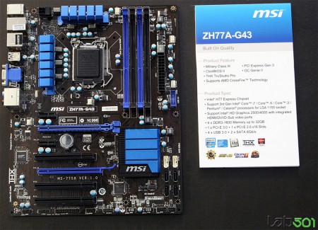 MSI готовит материнскую плату ZH77A-G43 на базе чипсета Z77. Фото.