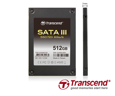 Transcend анонсировала линейку накопителей SSD720 с поддержкой SATA 6 Гбит/с. Фото.