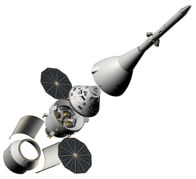 Первый взгляд на космическую лунную миссию NASA «Орион». Фото.