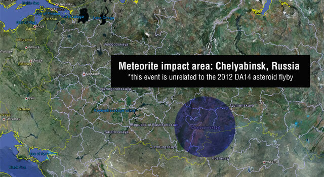NASA: Метеорит над Челябинском и астероид 2012 DA14 никак не связаны между собой. Фото.