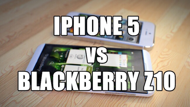 Сравнение BlackBerry Z10 и iPhone 5. Фото.