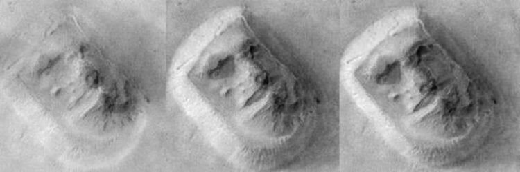 Лицо на Марсе. Лицо или эрозия почвы? Фото.