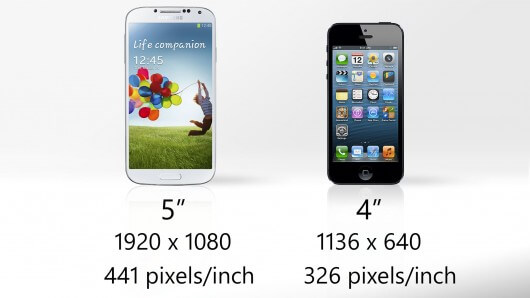 Сравниваем Samsung Galaxy S IV и iPhone 5. Фото.