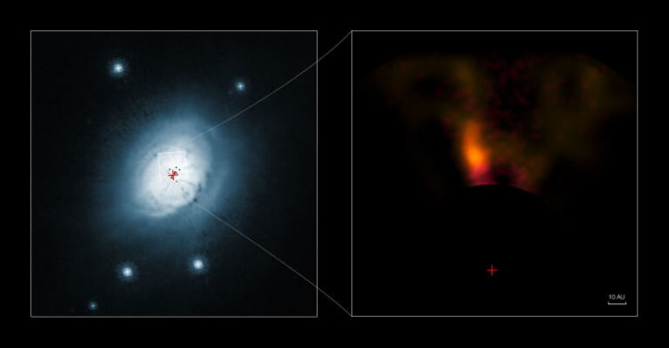 Фотография газа и пыли вокруг звезды HD 100546