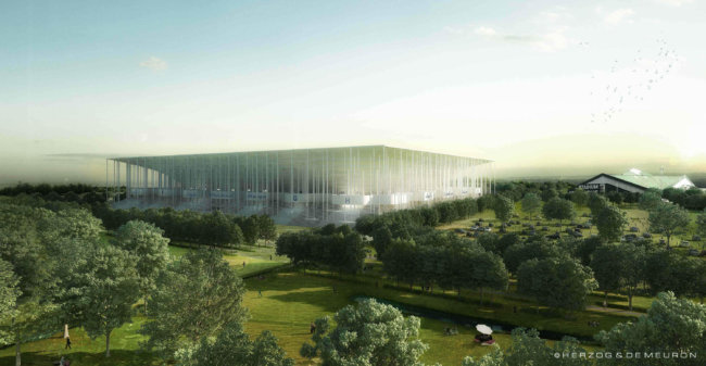 Во Франции начато строительство солнечного стадиона. Фото.
