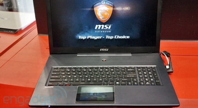 #сomputex | MSI показала игровой ноутбук с сенсорным дисплеем вместо трэкпада. Фото.