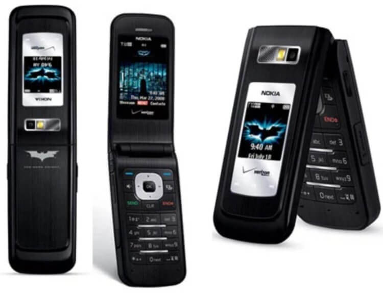 Телефон в качестве средства слежения в киноленте «Темный рыцарь». Nokia выпускала телефон в стиле Бэтмена. Фото.