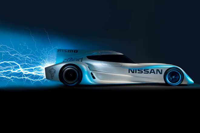 Nissan показала гоночный электрокар ZEOD RC. Фото.