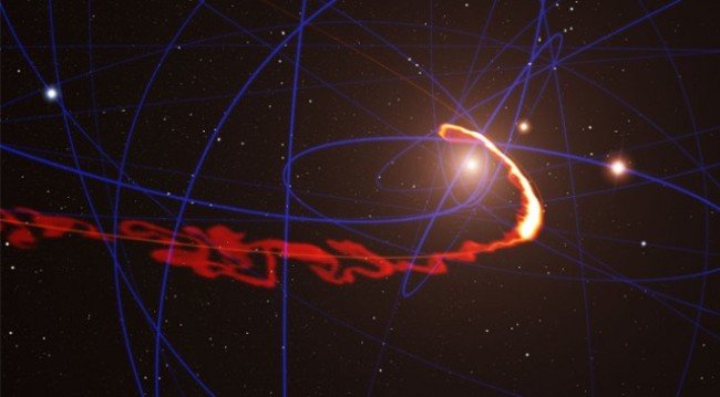 Черная дыра в центре галактики Млечный Путь поглотила облако газа. Фото.