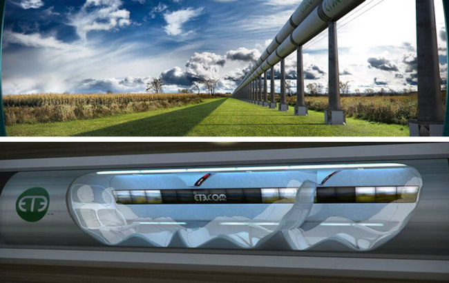 Система пассажирских перевозок Hyperloop: вокруг света за шесть часов. Фото.