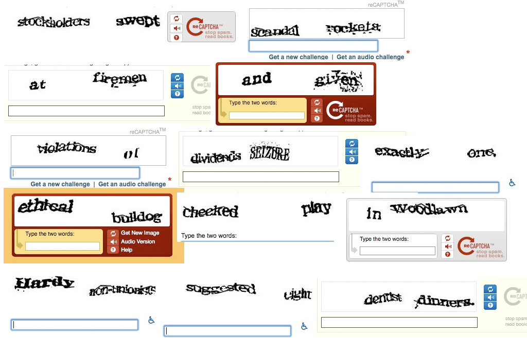 Разнообразные капчи Разнообразные капчи
