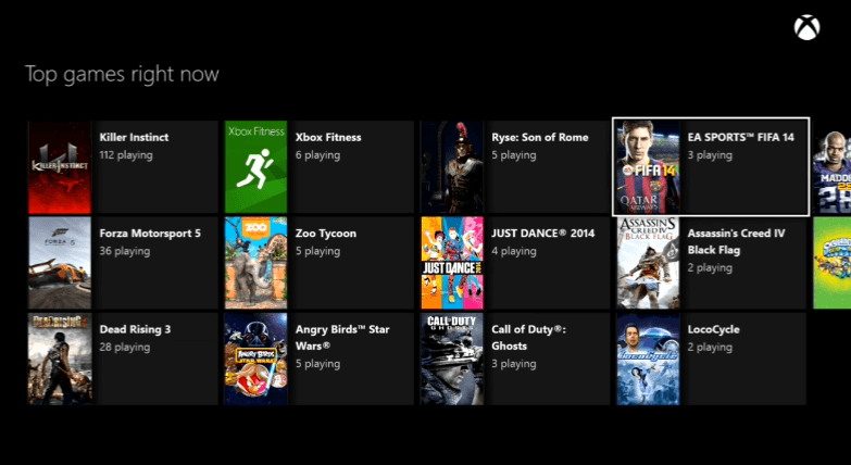 Интерфейс Xbox One