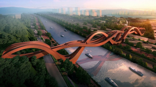 Китайцы построят мост, похожий на ленту Мёбиуса. Фото.