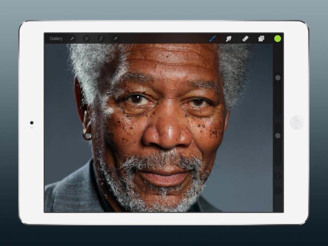 #видео дня | Удивительный портрет Моргана Фримена, нарисованный на iPad. Фото.