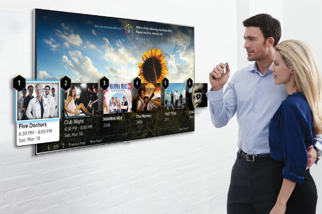 Samsung позволил управлять своими телевизорами движением пальца. Фото.