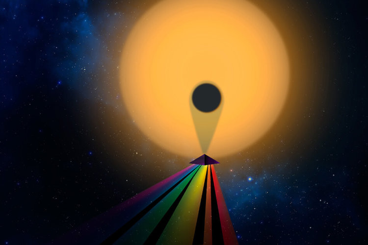 Иллюстрация спектра пропускания экзопланеты