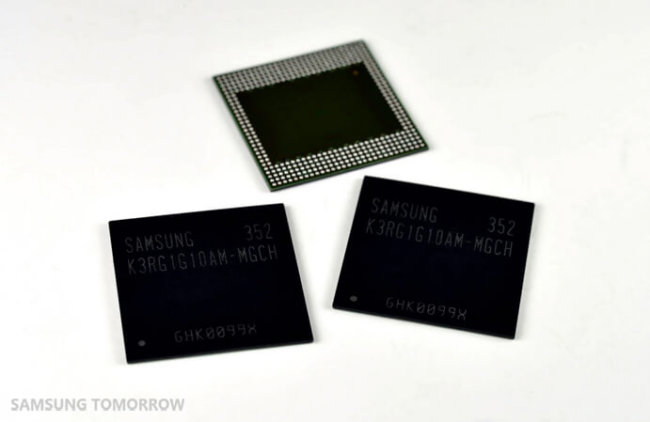 Samsung анонсировала чипы мобильной памяти объемом 4 ГБ. Фото.