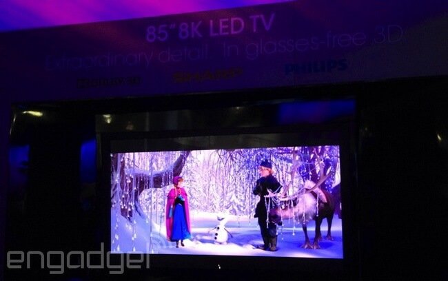 #CES | Sharp показала телевизор с разрешением 8K и технологией пассивного 3D. Фото.