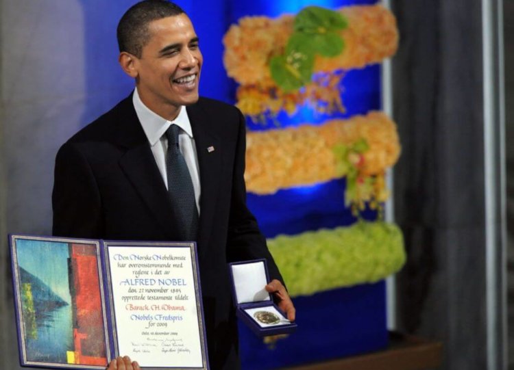 Барак Обама на церемонии вручения Нобелевской премии мира