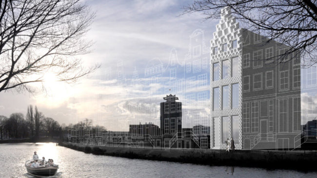 В Амстердаме начато строительство 3D-печатного дома. Фото.