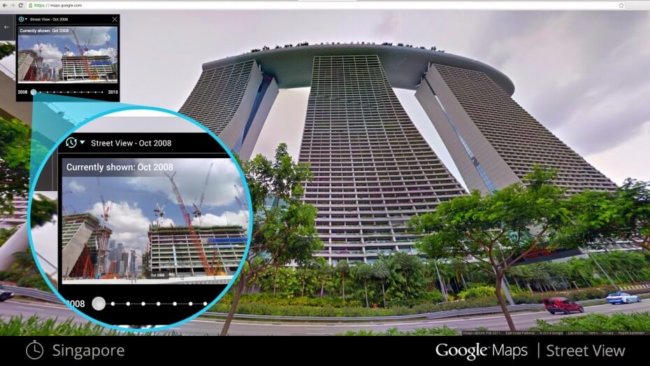 Сервис Google Street View теперь умеет путешествовать во времени. Фото.