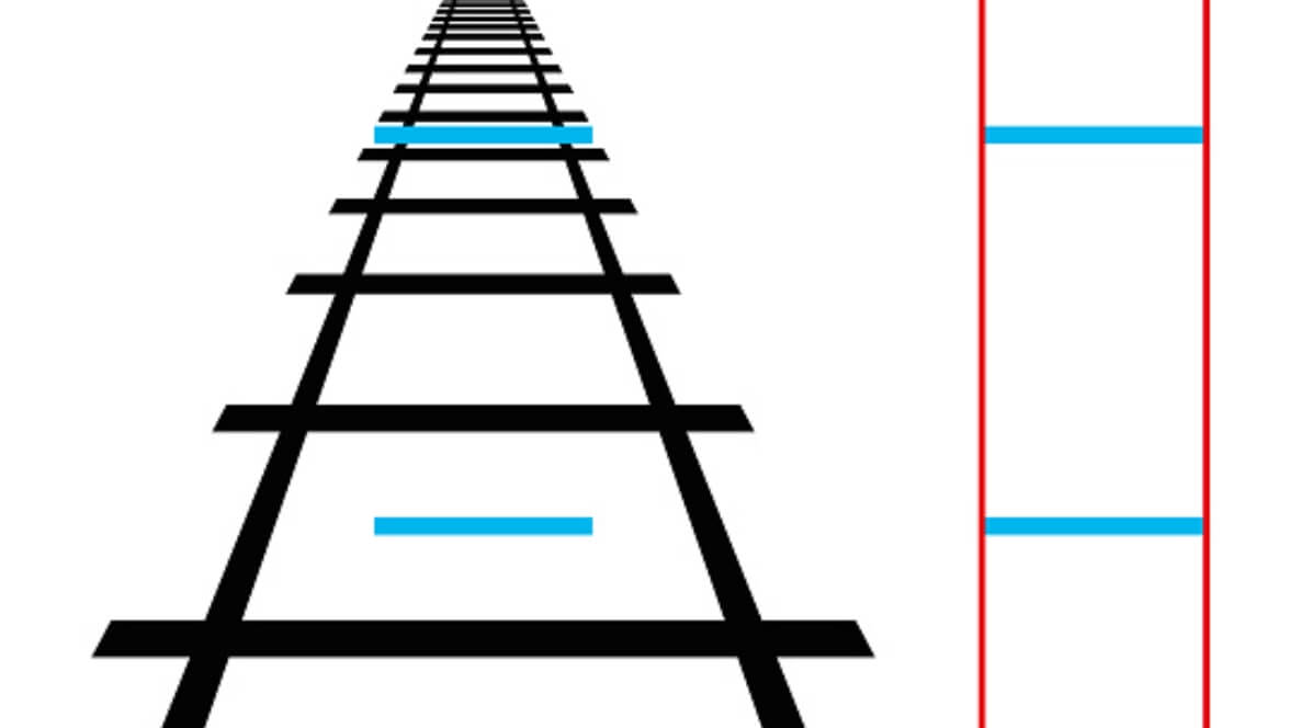 Причина увеличения размера Луны на горизонте. Иллюзия Понцо. Фото.