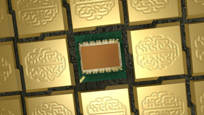 IBM создала очень мощный нейросинаптический компьютерный чип. Фото.