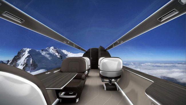 Дизайнеры представили концепт «прозрачного» самолета. Фото.