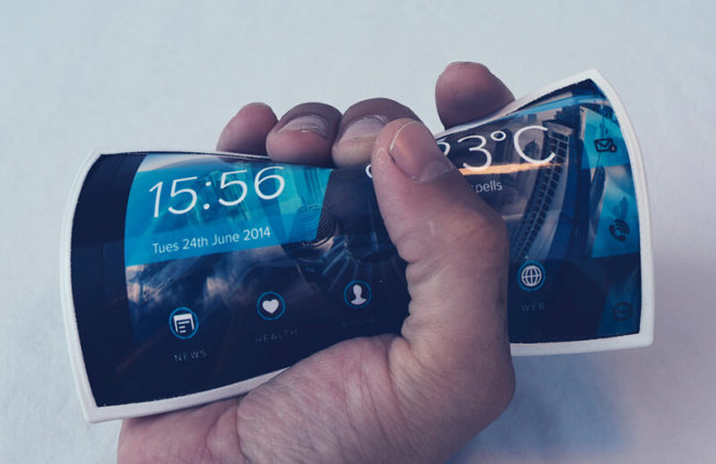 Portal — концепт гибкого смартфона, который нужно носить на предплечье. Фото.