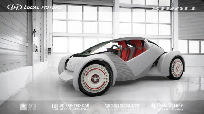 #видео | Представлен первый в мире автомобиль, напечатанный на 3D-принтере. Фото.